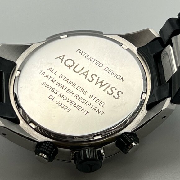 AquaSwiss Chronograph Green Black Mens Watch Working - Picture 9 of 12